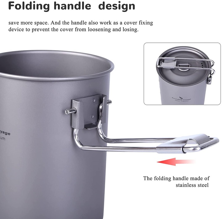 Produktbild IBasingo Camping Topf Titan, 900ml