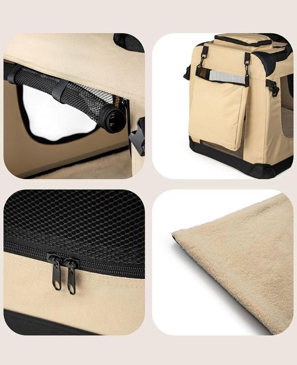 Actual product image Ionto Dog carrier (Beige, S) (Cat, Dog, Foldable, Breathable, Washable)