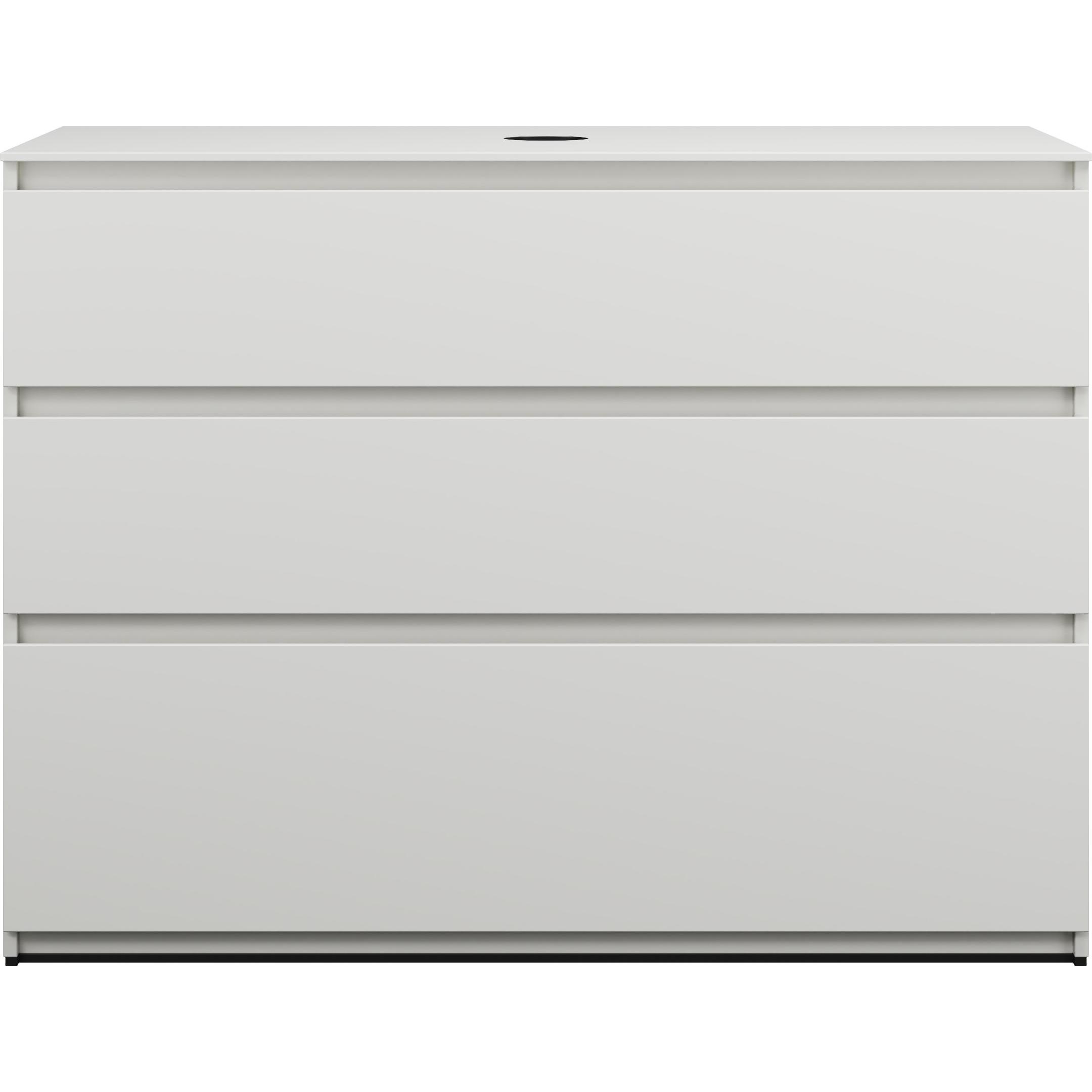 burgbad, Waschtischkonsole, Lin20 Waschtischunterschrank inklusive Konsolenplatte, 3 Auszüge, Tiefe 552, 1202x552x900mm