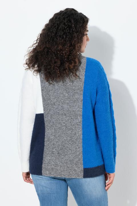 Produktbild Ulla Popken Pullover, Colorblocking, Stehkragen, Langarm (54)