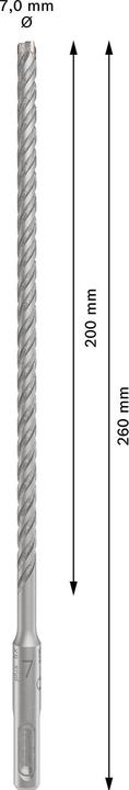 Actual product image Bosch Professional Zubehör PRO SDS plus-5X hammer drill bit, 7 x 200 x 260 mm (7 millimetres)