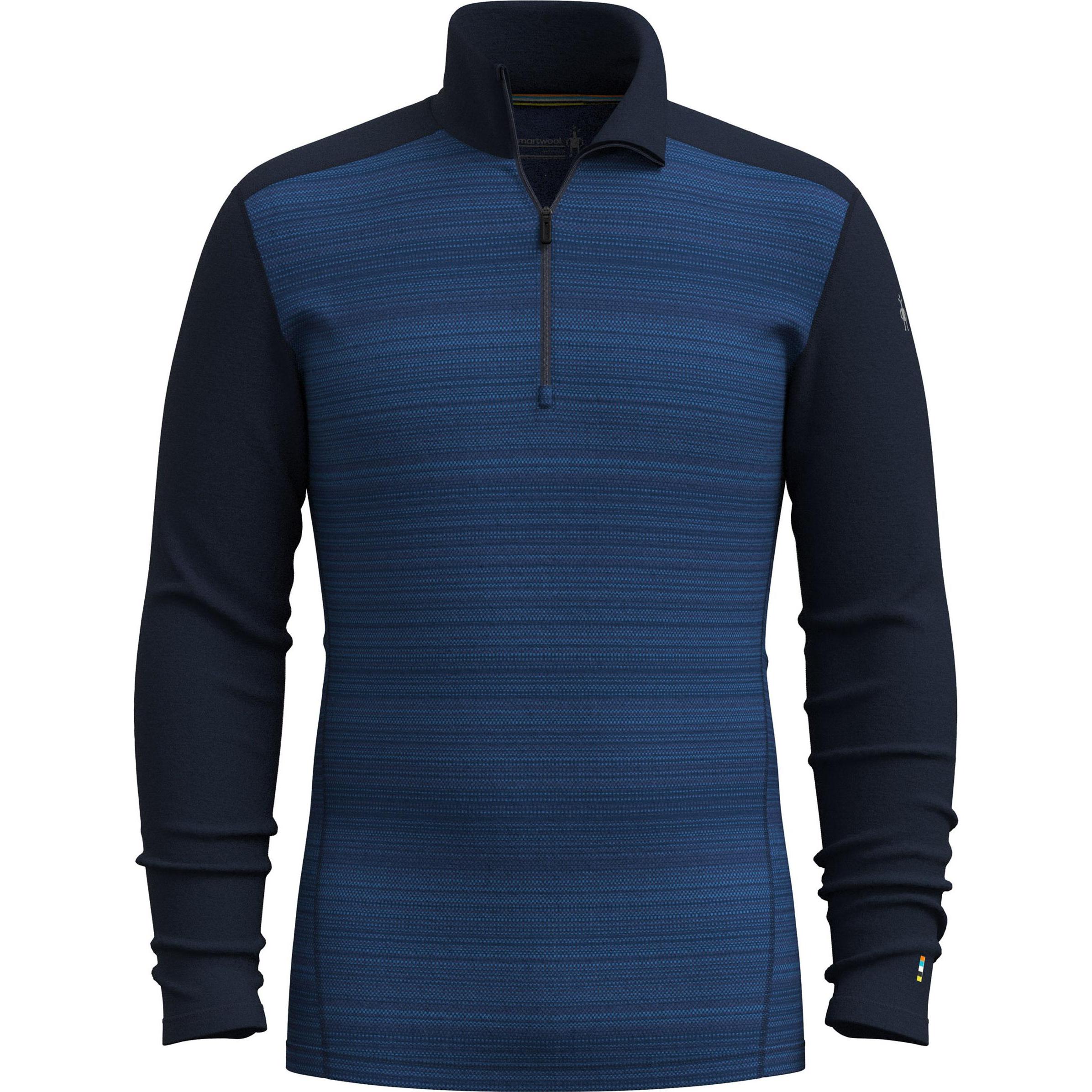 Smartwool, Herren, Funktionsshirt, Men's Classic Thermal Merino Base Layer 1/4 Zip Boxed (L), Blau, L