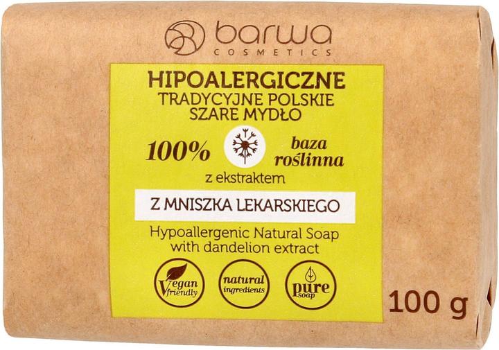 Produktbild Barwa Hue - Hypoallergenic traditional Polish dandelion grey soap - 100ML (Hartseife, 100 ml)