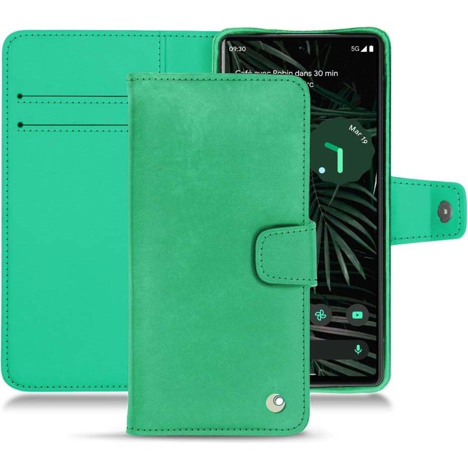 Noreve Lederschutzhülle Wallet (Google Pixel 6 Pro), Smartphone Hülle, Grün