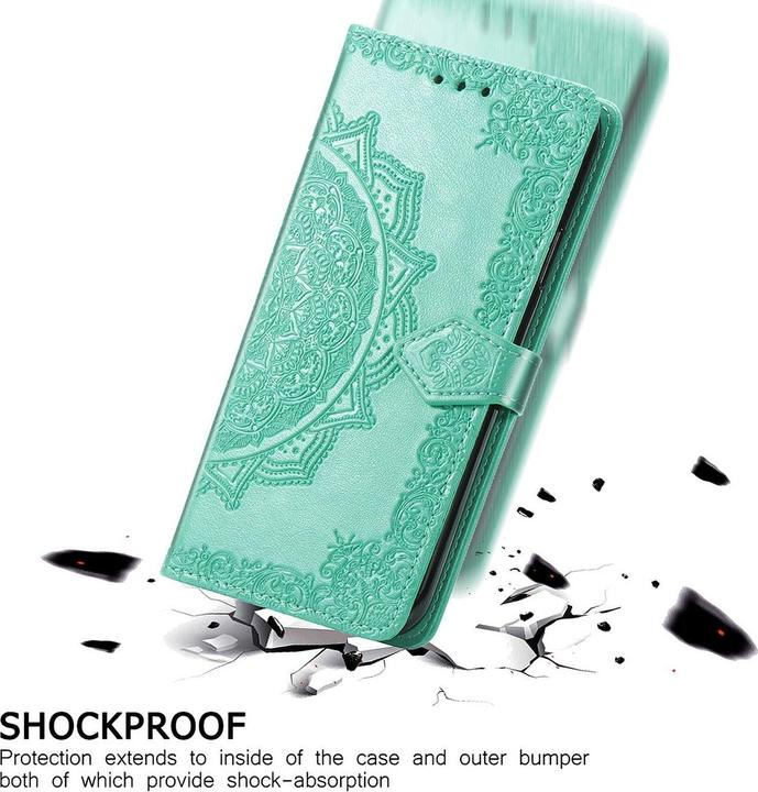 Produktbild König Design Hülle Handy Schutz für OnePlus 9 Pro Case Flip Cover Tasche Etuis Bumper Grün (Realme 9 Pro+)