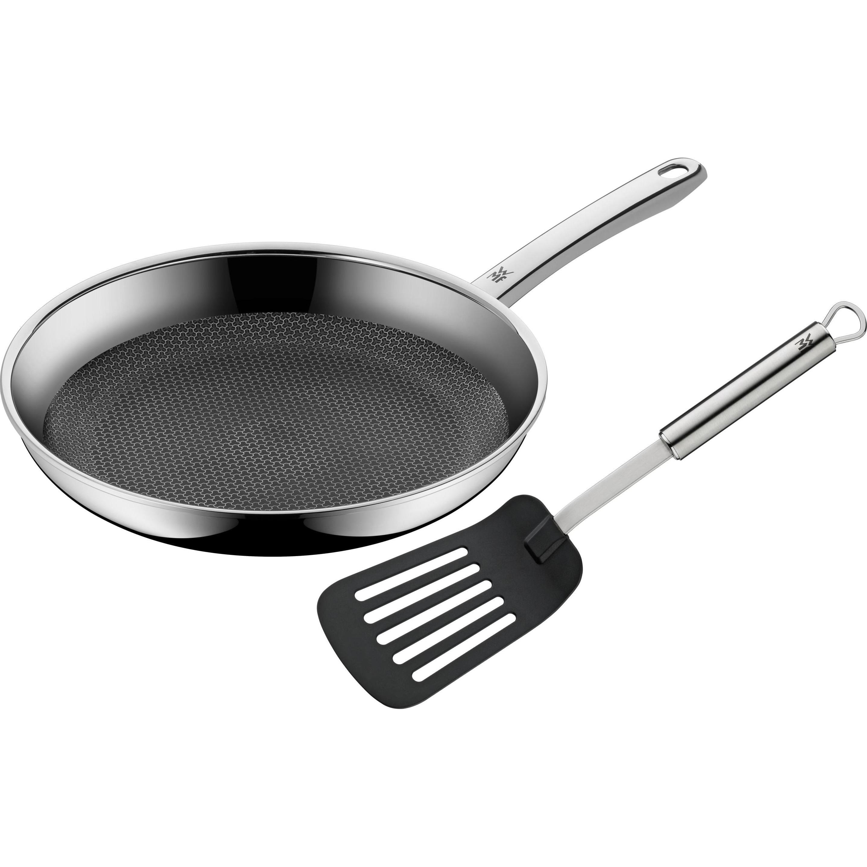 WMF Edelstahlpfanne Bratpfanne 28cm Wender Profi Resist Induktion beschichtet, Pfanne + Kochtopf, Schwarz