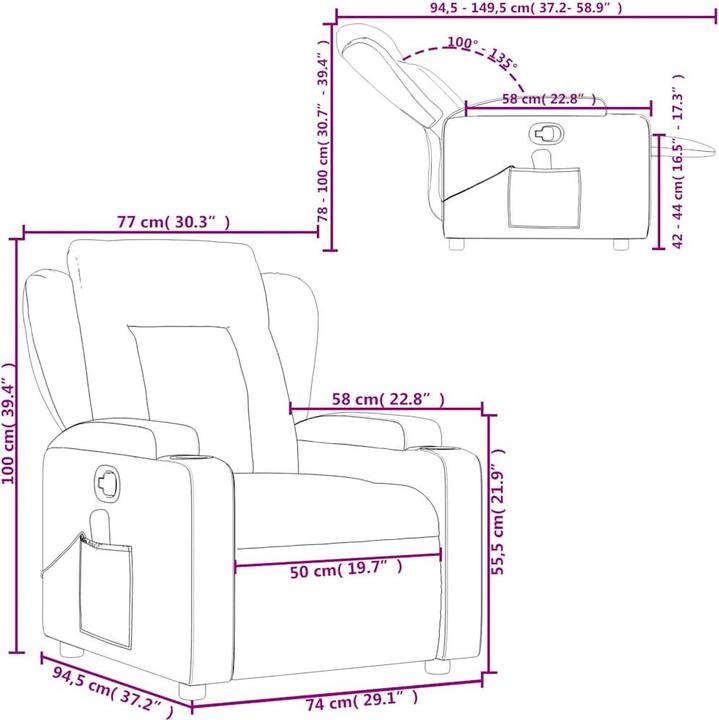 Actual product image vidaXL Massage-Relaxsessel