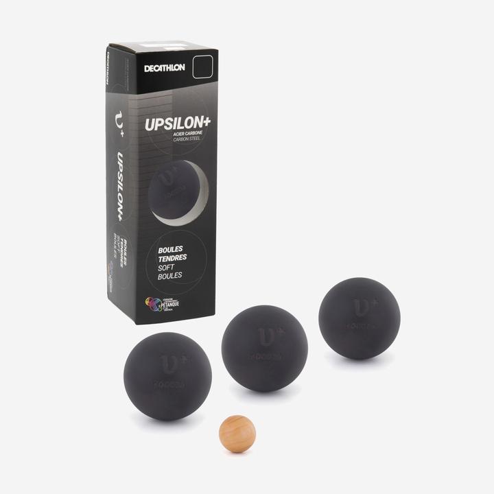Immagine prodotto Geologic 3 Bocce Da Petanque Da Competizione Morbide Upsilon+ - Nero (3 x, 72 mm)