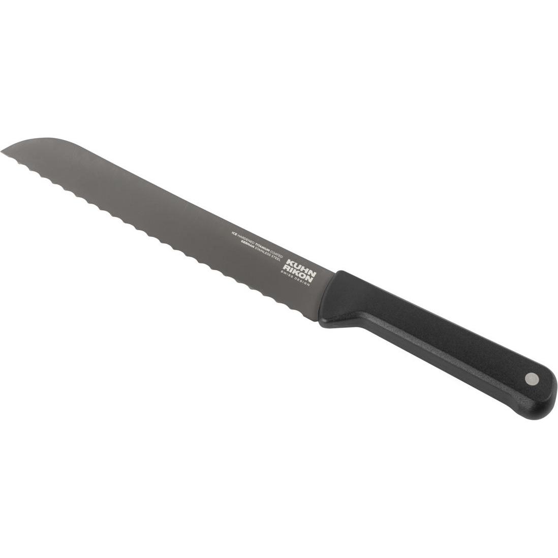 6x Kuhn Rikon ICED Brotmesser, Küchenmesser, Schwarz