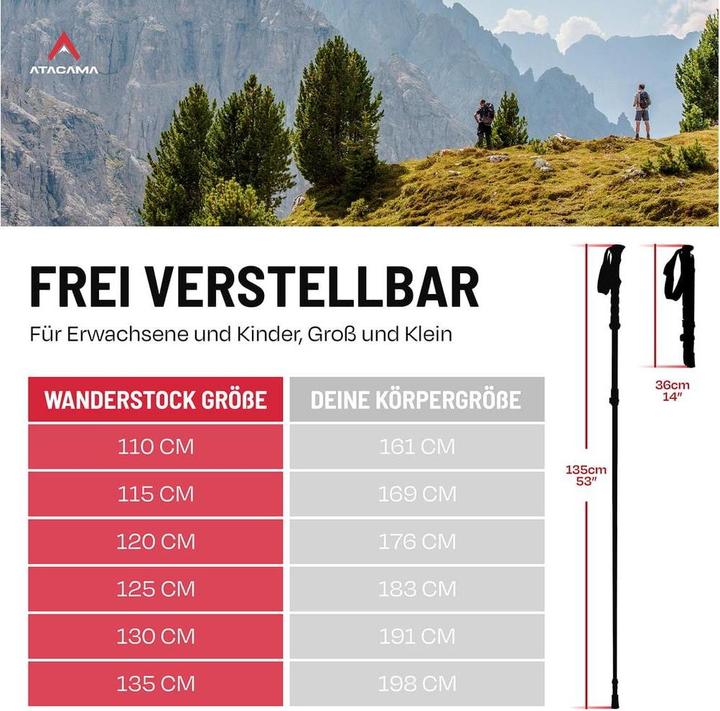 Produktbild Atacama Teleskop Wanderstöcke, Flip Lock 110-135 cm