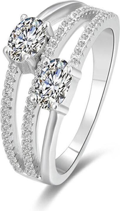 Actual product image Beneto Silver ring with zircons AGG332 - Circuit: 60 mm (60)