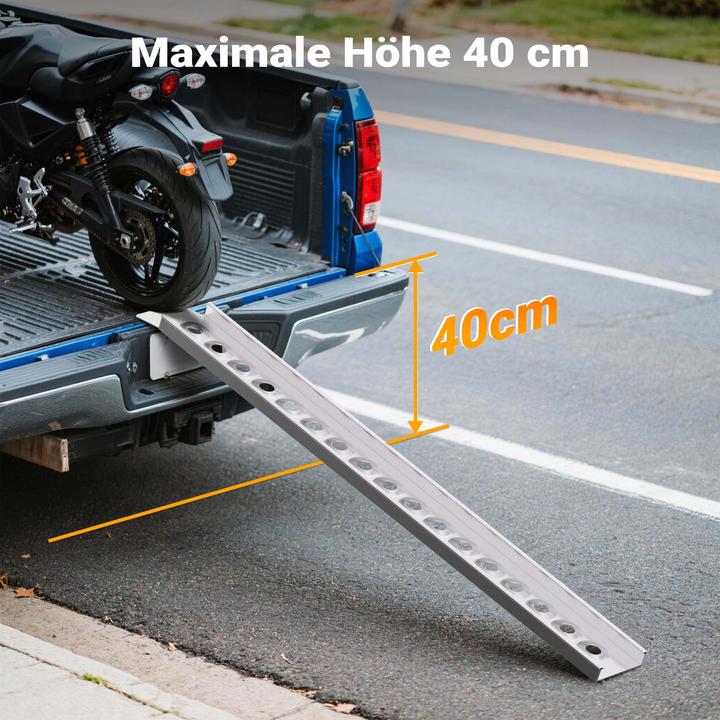 Produktbild Wiltec Auffahrrampe 163cm 180kg ATV Quad Motorrad Alu Auffahrschiene Laderampe