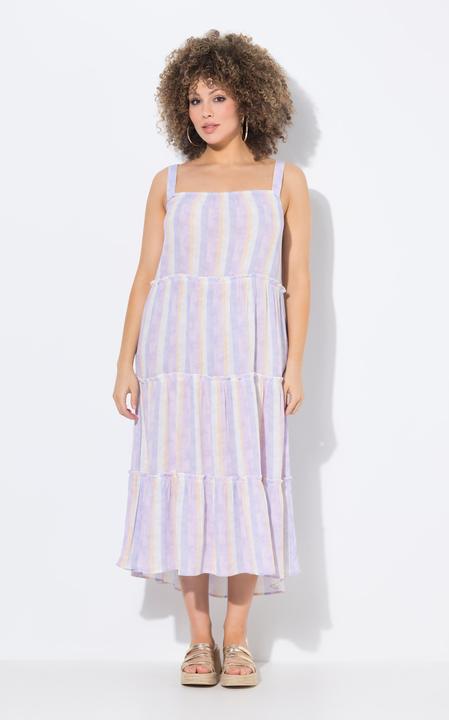 Produktbild Ulla Popken Midi-Trägerkleid, Streifen, A-Linie, ärmellos (62)