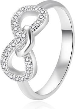 Agato - Silver ring with zircons Infinity AGT-R30W - Circuit: 60 mm