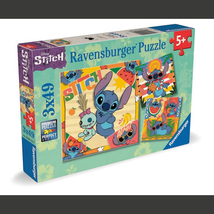 Immagine prodotto Ravensburger Puzzle per bambini - 12004114 Disney Stitch - Puzzle per bambini dai 5 anni in su, con 3x49 (49 pezzi)