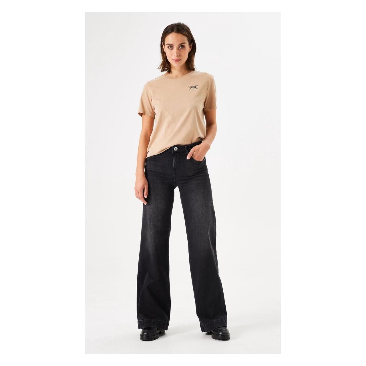 Garcia, Vrouwen, Jeans, Celia Wide Dames Wide Fit Jeans Zwart - Maat W30 X L32, Zwart, (W30/L32)