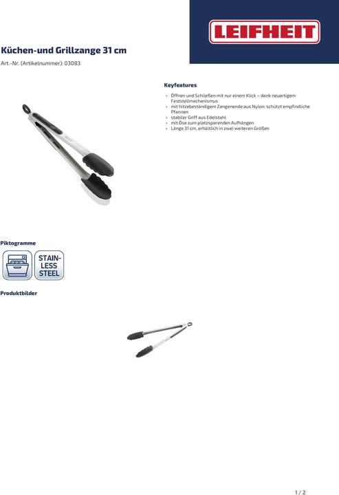 Produktbild Leifheit Küchen- und Grillzange
