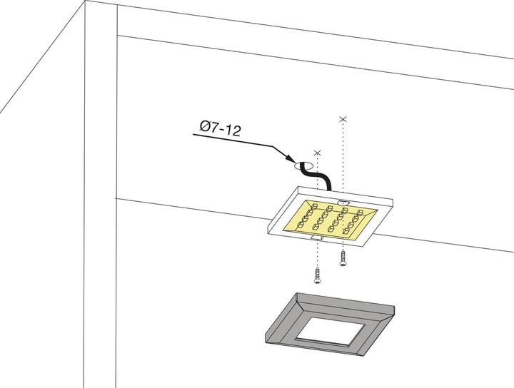 Actual product image Furnika LED light Square 2 | set of 3 dimmable surface-mounted light 3x1.2W warm white, aluminium-coloured (270 lm)