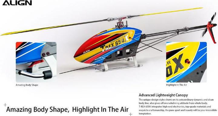 Actual product image Align T-Rex 650X Dominator Flybarless Electric Helicopter 12S Combo