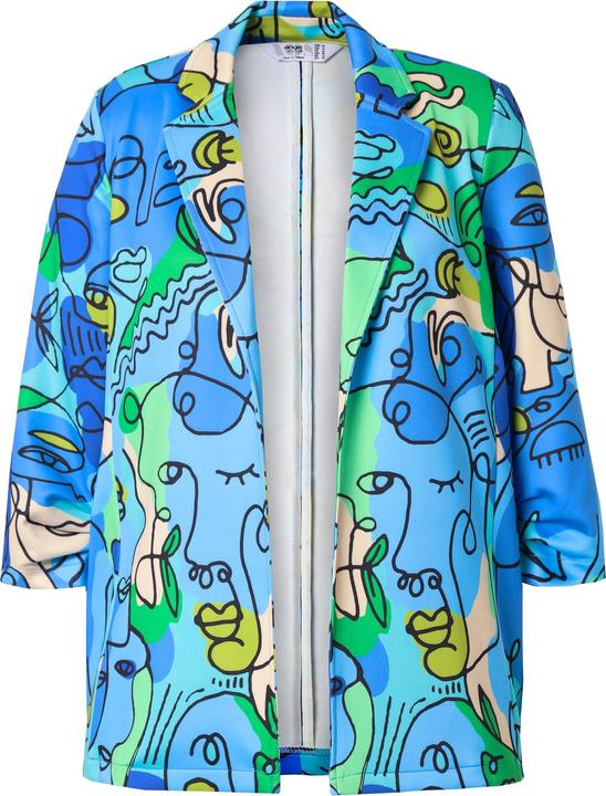 Actual product image Angel of Style 3/4-Sleeve Open Front All-Over Print Blazer (50)
