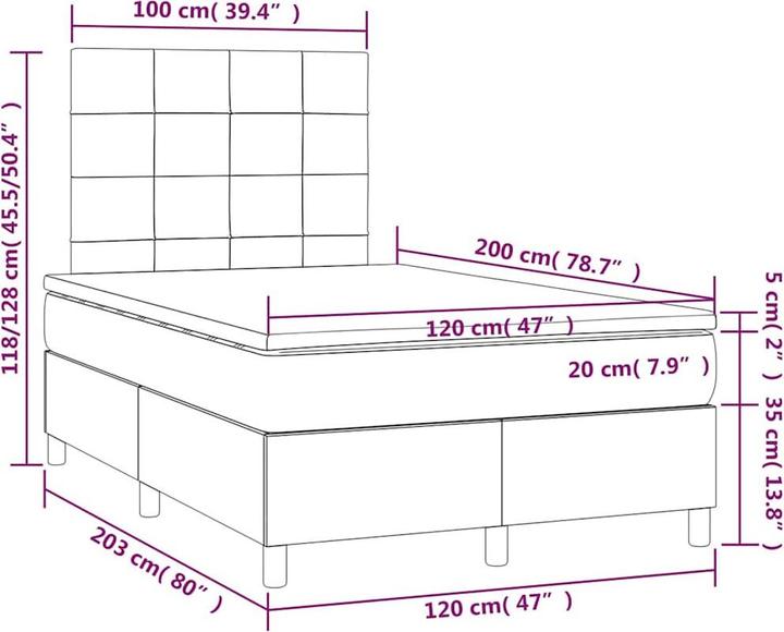 Actual product image vidaXL Boxspringbett (120 x 200 cm)