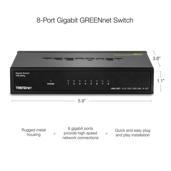 Actual product image Trendnet TEG-S82G GREENnet (8 ports)