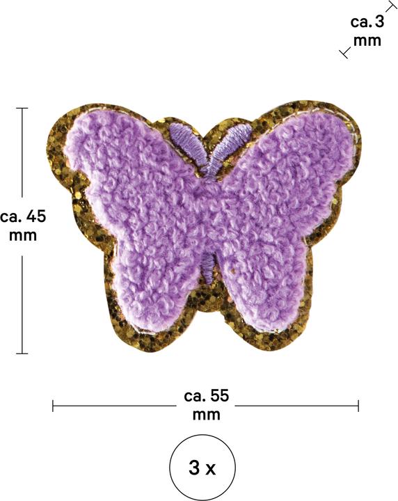 Image du produit I Am Creative Ecusson Iron on patch Papillon (3 pcs, 5.50 x 4.50 cm)