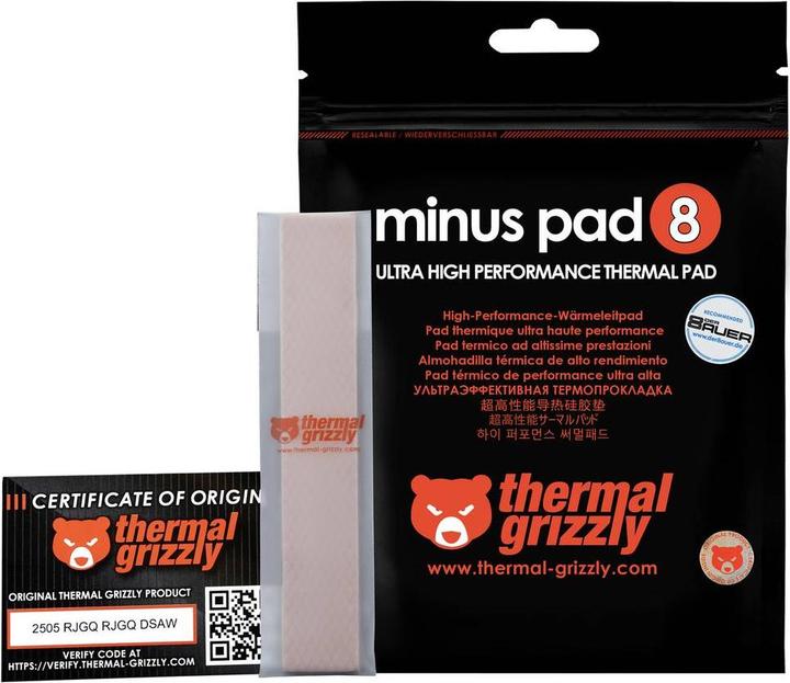 Immagine prodotto Thermal Grizzly Minus Pad 8 - 120 x 20 x 1,5 mm, 2 Stück (1.50 mm)