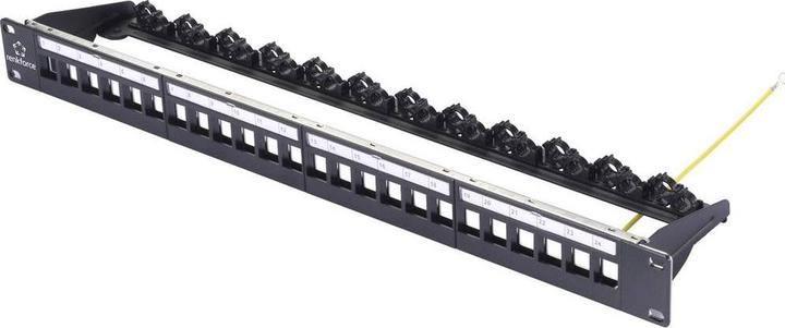 Actual product image Renkforce 24 port network patch panel 483 mm 19" 1 U black unequipped