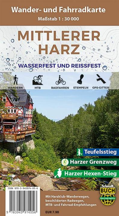 Produktbild Mittlerer Harz Wander- und Fahrradkarte 1 : 30 000 30000