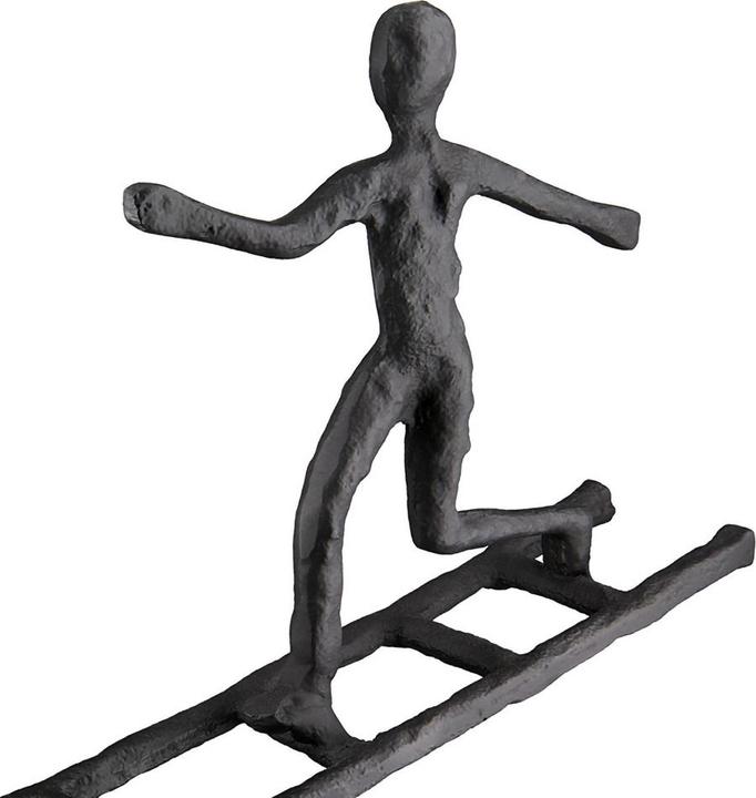 Actual product image Gilde Sculpture Men on ladder anthracite