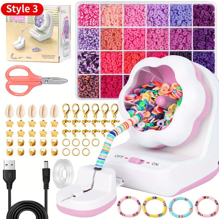 Produktbild Activity Board 2400pcs Clay Bead Bracelet Making Kit mit elektrischen Spinner - USB Powered, einfache DIY