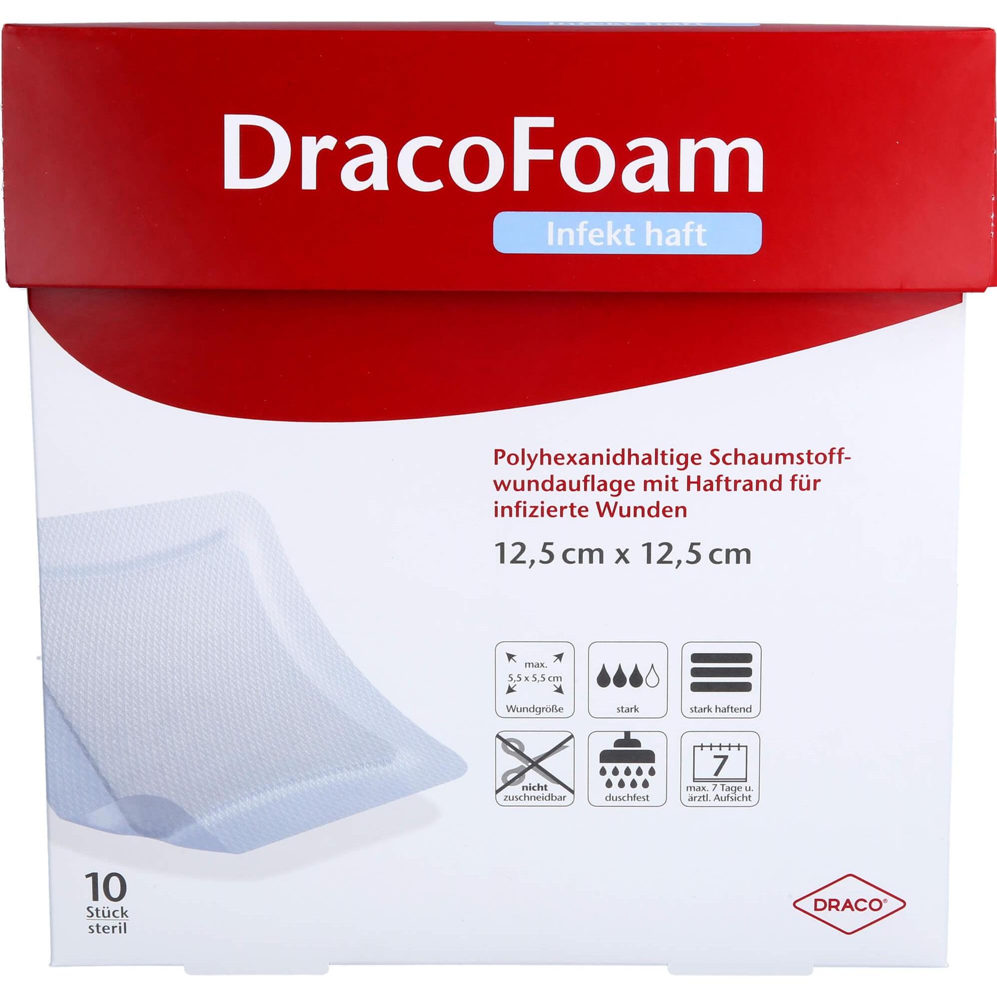 Dracco, Verbandsmaterial, DracoFoam Infekt haft Schaumstoffverband für infizierte Wunden, 10 St VER