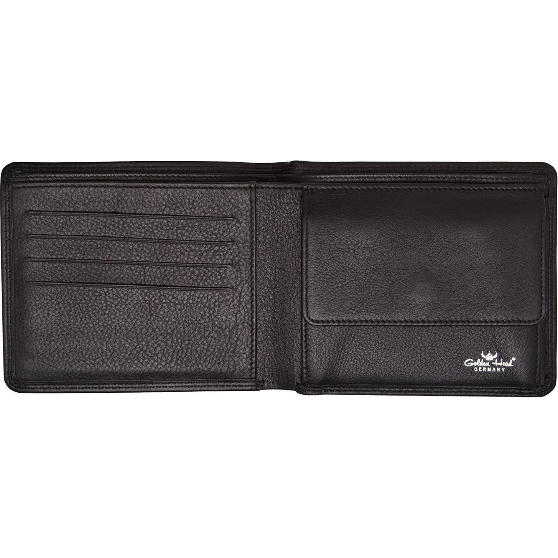Thumbnail - Golden Head, Herren, Portemonnaie, Polo Geldbörse RFID Leder 12 cm, Schwarz