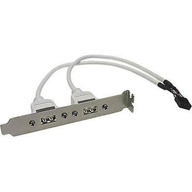 Deltaco USB-1 - USB - USB 2.0 - 2 x USB-A/F: 1 x USB-5p. - Nickel - USB - Verkabelt (USB 2.0), USB Kabel