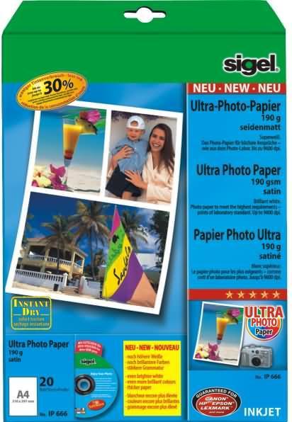 Produktbild Sigel Inkjet Ultra (190 g/m², A4, 20 Stk.)