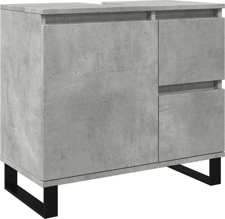 Produktbild VidaXL Waschbeckenunterschrank Unterschrank Badschrank Betongrau Holzwerkstoff (65 x 33 x 60 cm)