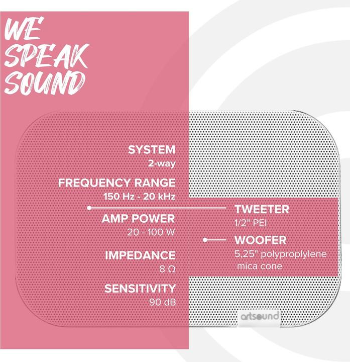 Image du produit Artsound UNI40 Wit (par paire) (1 paire)