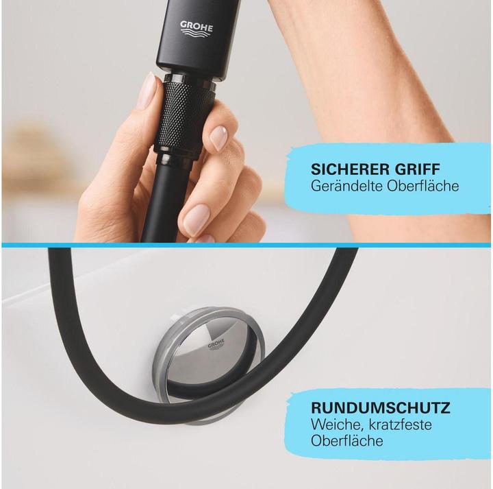 Produktbild Grohe Vitalio Flex QuickFix Brauseschlauch, 1500mm, universal, mattschwarz (150 cm)