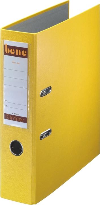 Leitz Bene 291400GE. Material: Partikelbord, Karton, Papier, Kunststoff, Produktfarbe: Gelb, Format: A4. B (A4, 80 mm, 1 Stk.)
