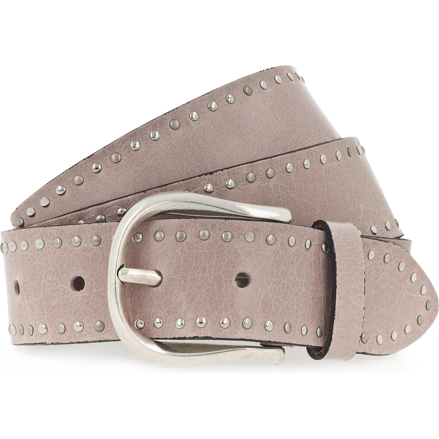 B.Belt, Damen, Gürtel, Nietengürtel Leder, Rosa, (90)