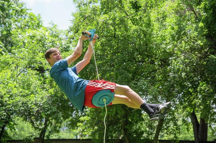 Actual product image Trelines Rope slide with brake (30 m + quick set-up)