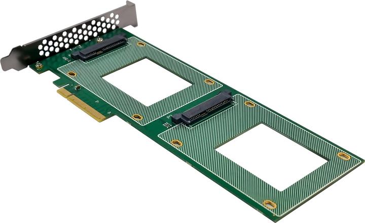 Actual product image InLine PCIe Karte zu 2x intern U.2 NVMe SFF-8639 – Bifurcation