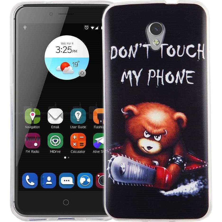 König Design Handy Hülle für ZTE Blade V7 Bär Dont Touch Tasche Cover Motiv Slim TPU Etuis (ZTE Blade V7), Smartphone Hü...