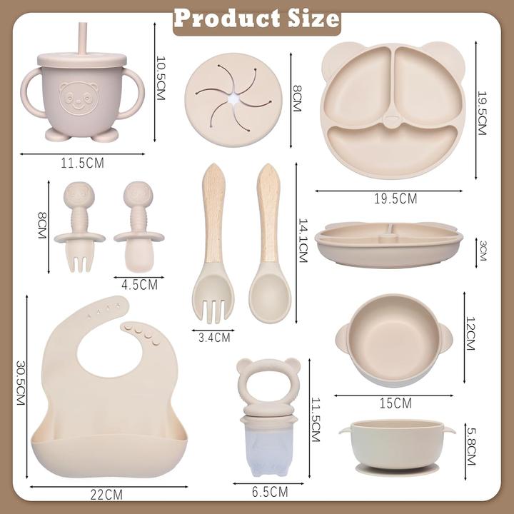 Image du produit Kinyoda 10-teiliges Baby Geschirrset mit rutschfestem Saugnapf