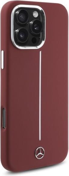 Image du produit Mercedes MEHMP16X23SUMSR iPhone 16 Pro Max 6.9" czerwony/red hardcase Silicone White Stripe MagSa (Apple iPhone 16 Pro Max)