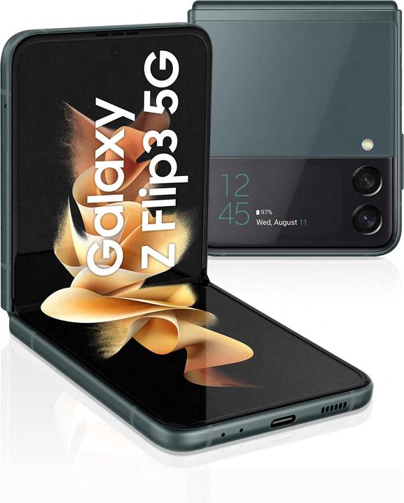 Actual product image Samsung Galaxy Z Flip3 5G EU (256 GB, Green, 6.70", SIM + eSIM, 5G)