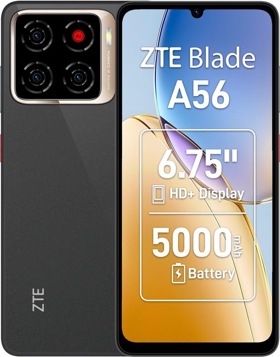 Actual product image ZTE Blade A56 4GB/128GB Schwarz (128 GB, Celestial black, 6.75")