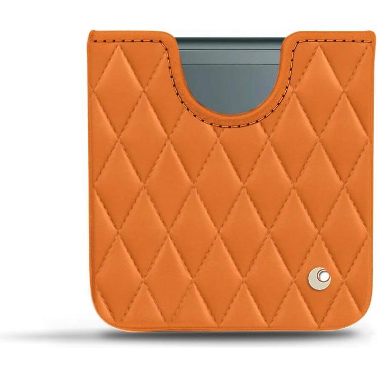 Noreve Custodia protettiva in pelle Samsung Galaxy Z Flip3 (Samsung Galaxy Z Flip3), Cover smartphone, Arancia