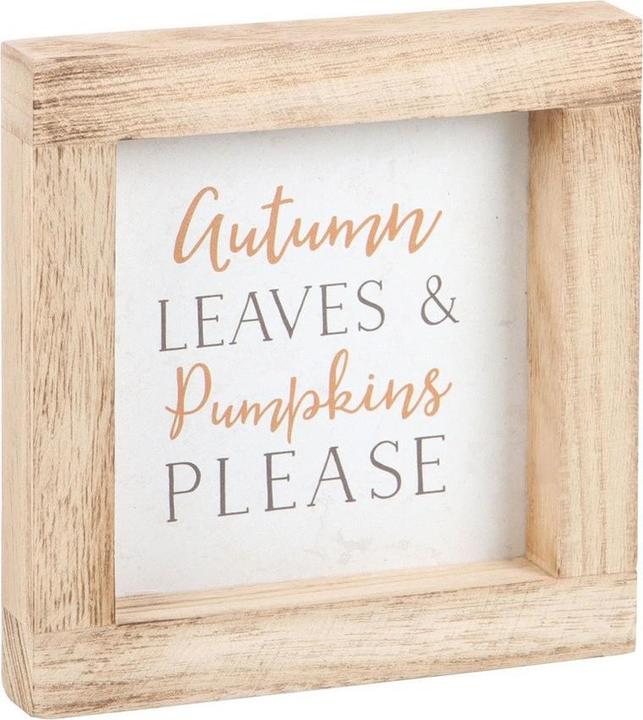 Immagine prodotto Something Different Autumn Leaves & Pumpkins Please In Legno Placca Incorniciata